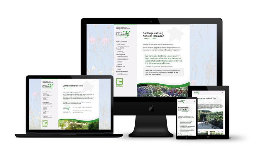 Garten Heilmann Website Mockup